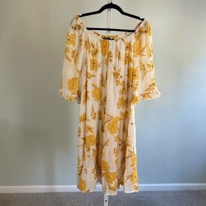 Mlle Gabrielle Yellow Floral Babydoll Dress
